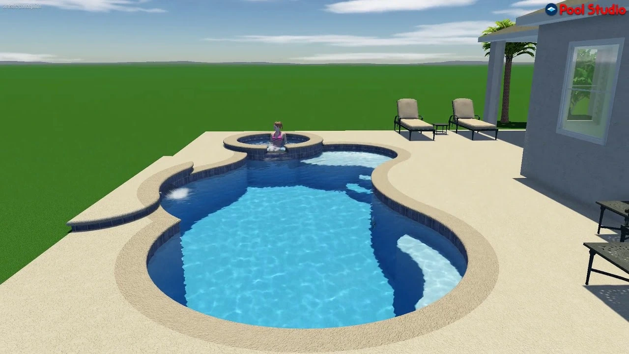 Swimming Pool Design 3D CAD Drawing