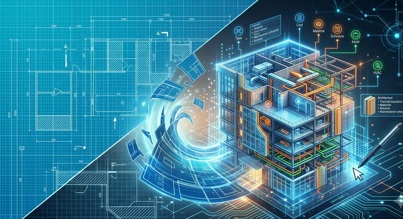 Flat Blueprints into Intelligent BIM Components