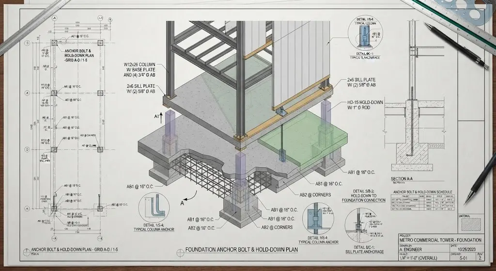 Anchor Bolt & Hold-Down Plan