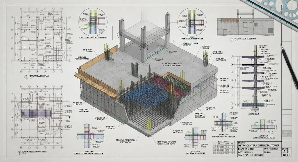 Concrete Podium & Rebar Detailing