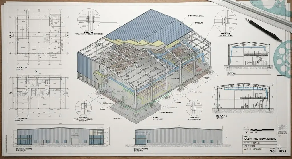 Warehouse & PEMB Steel Detailing