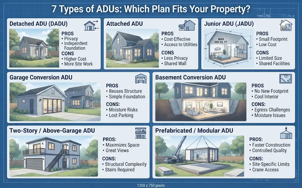 7 Types of ADUs-Which Plan Fits Your Property