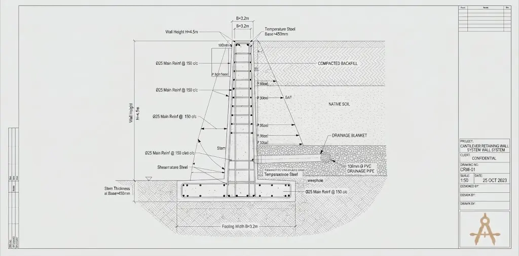 Cantilever Retaining Wall