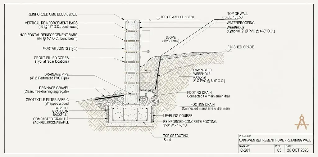 Concrete Block (CMU) Retaining Wall