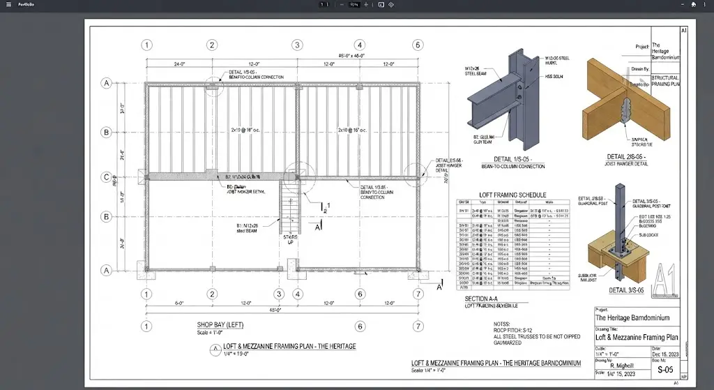 Loft & Mezzanine Framing Plan