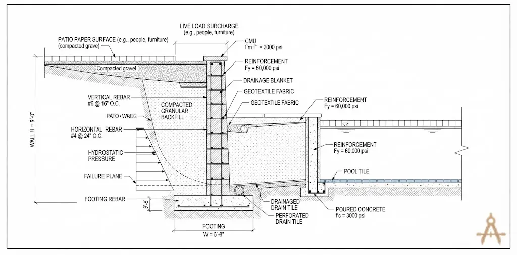 Pool & Terrace Retaining Wall