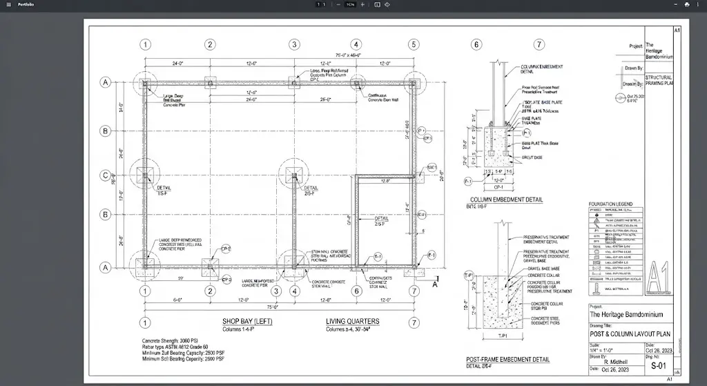Post & Column Layout Plan