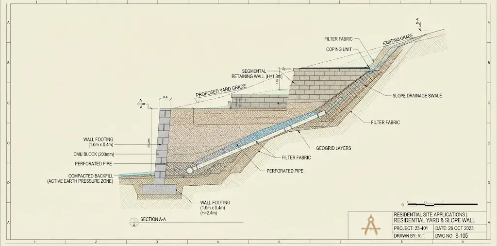 Residential Yard & Slope Wall