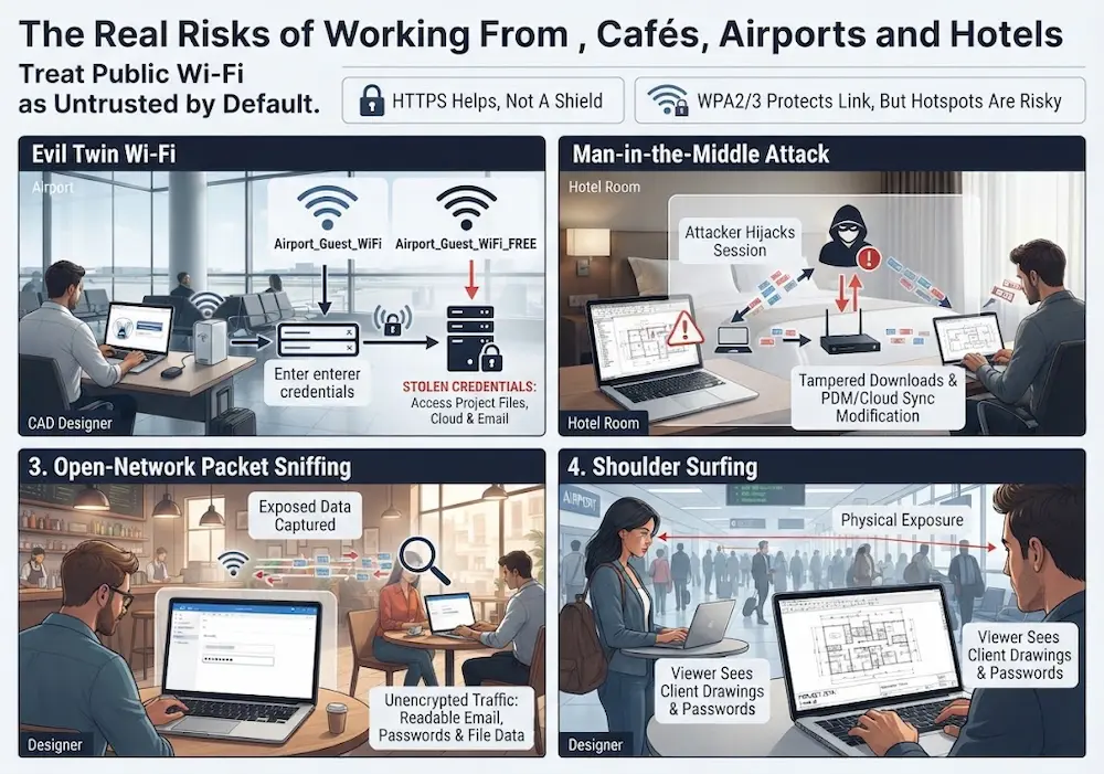 The Real Risks of Working From Cafés, Airports and Hotels