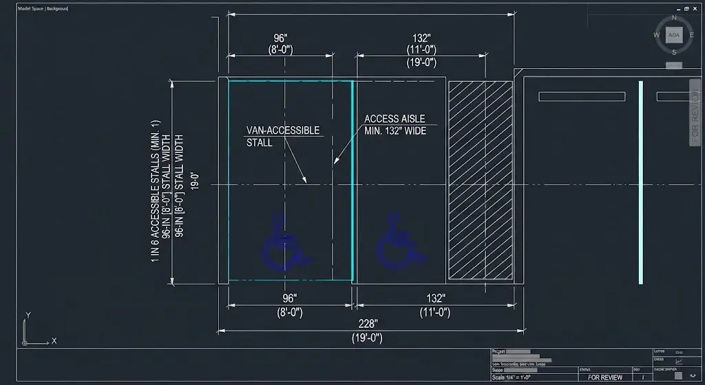 Van-Accessible Stall