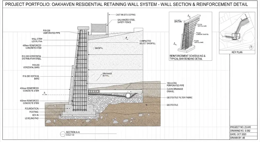 Wall Section & Reinforcement Detail
