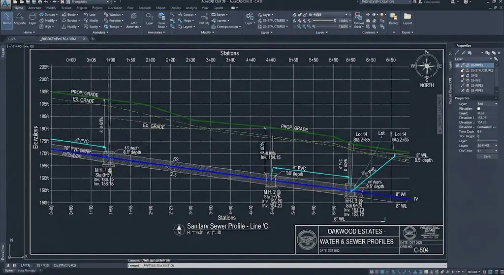 Water & Sewer Profile Sheets