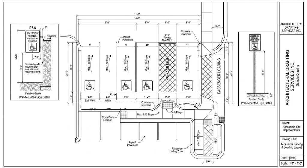Accessible Parking And Passenger Loading Layout