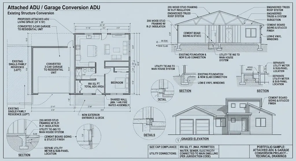 Attached ADU _ Garage Conversion ADU