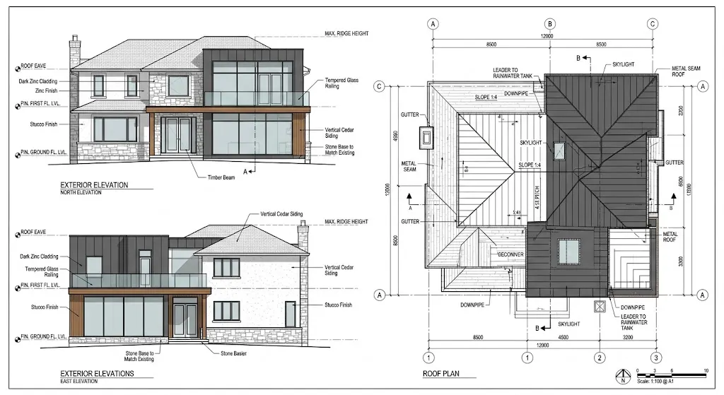 Elevations & Roof Plan
