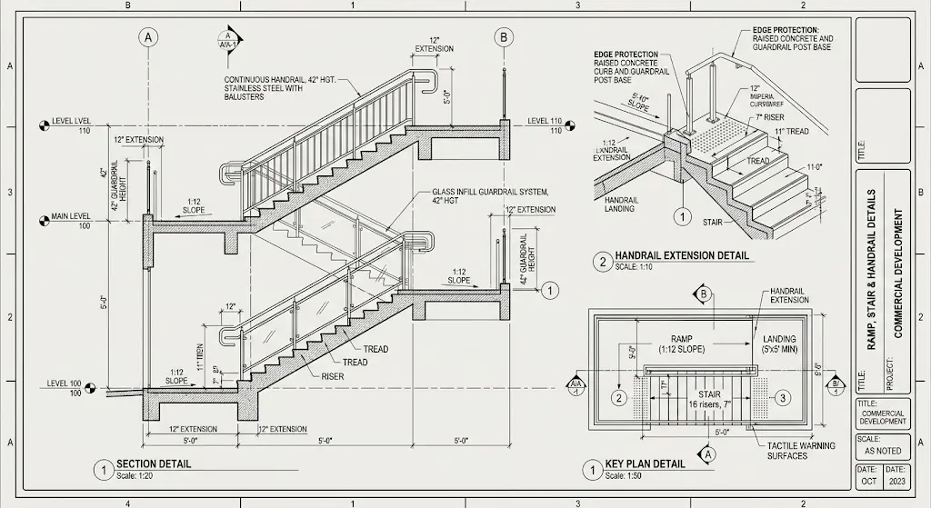 Ramp, Stair, And Handrail Details