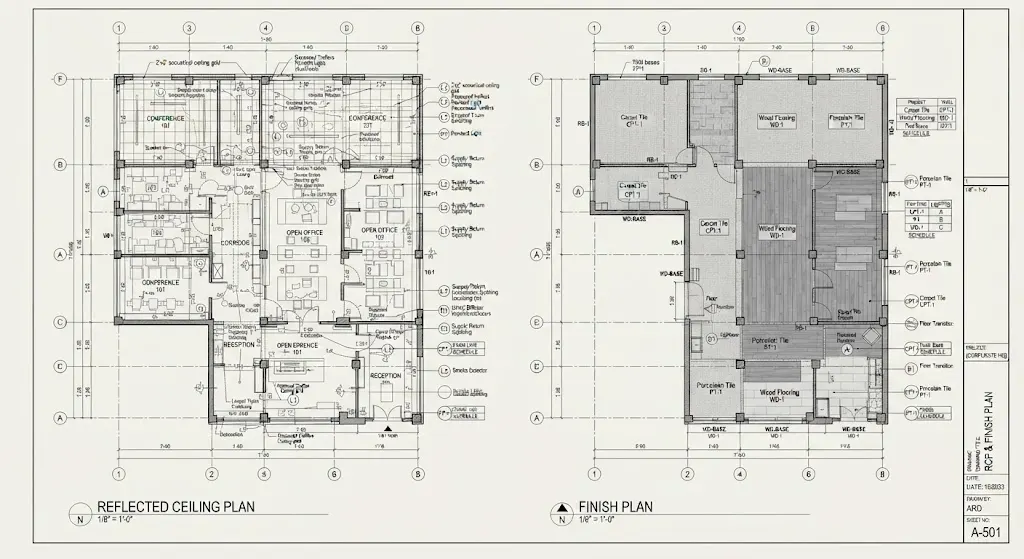 Reflected Ceiling & Finish Plans